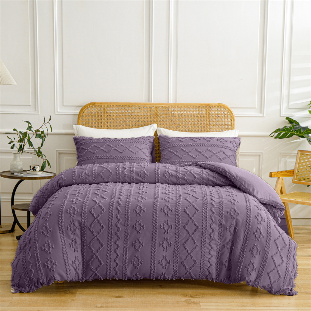Set Copripiumino Boho Cotone Design Trapuntato Morbido Elegante