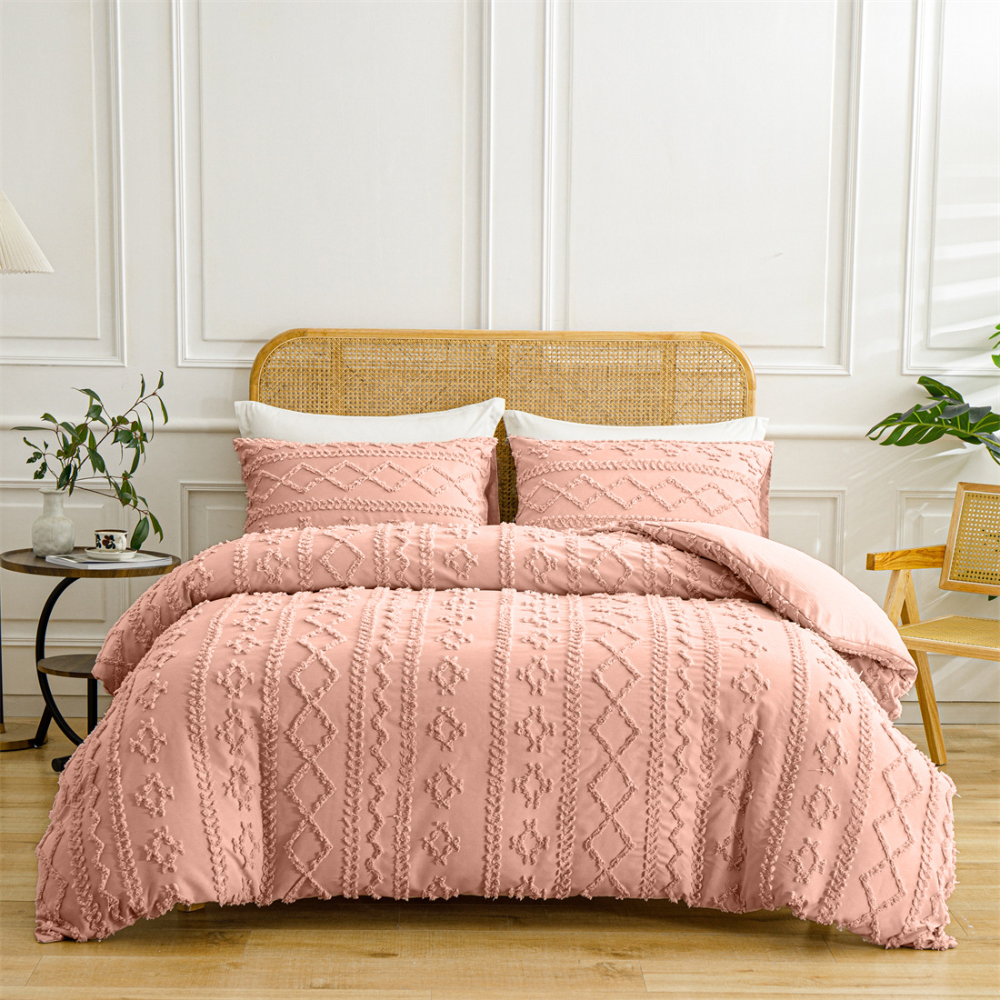 Set Copripiumino Boho Cotone Design Trapuntato Morbido Elegante