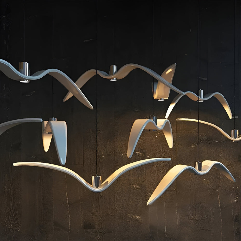 Lampadario LED Moderno Forma Uccello Resina Design