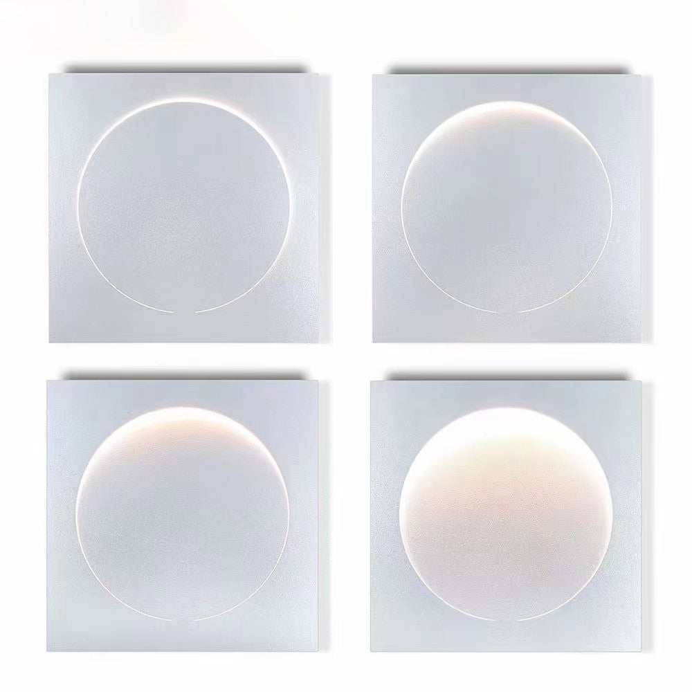 Elif - Lámpara de pared LED moderna cuadrada luna interior, blanca, metal