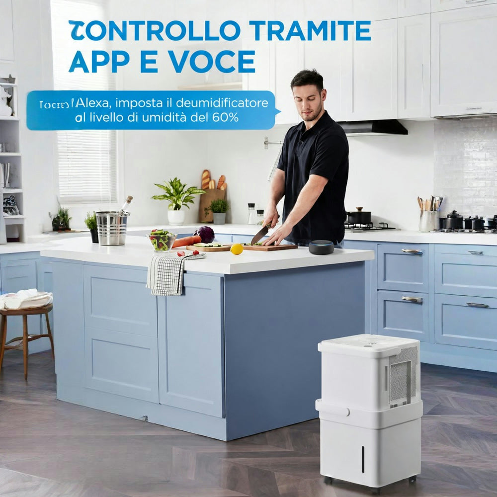 Deshumidificador portátil silencioso con control inteligente para el hogar