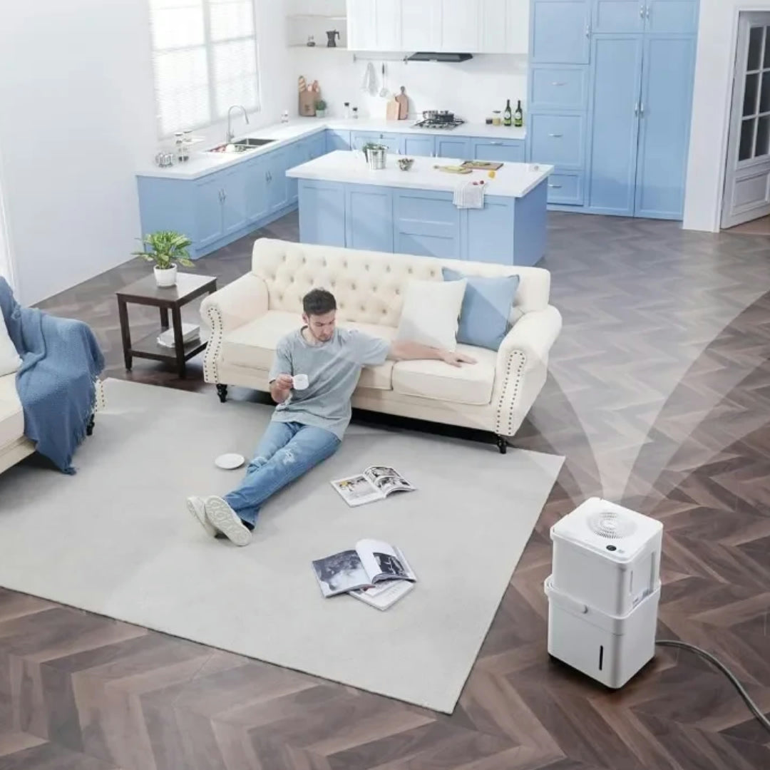 Deshumidificador portátil silencioso con control inteligente para el hogar