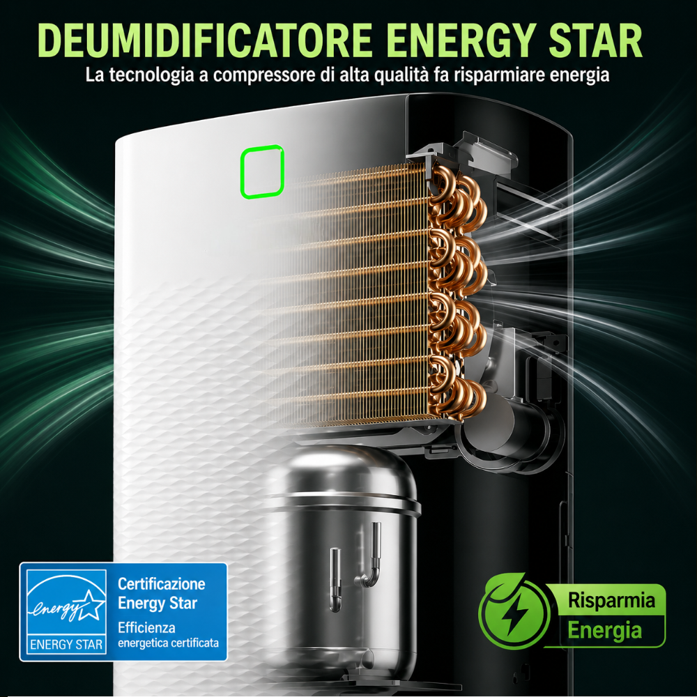 Deshumidificador Refrigeración Silenciosa para Casa con Drenaje Automático
