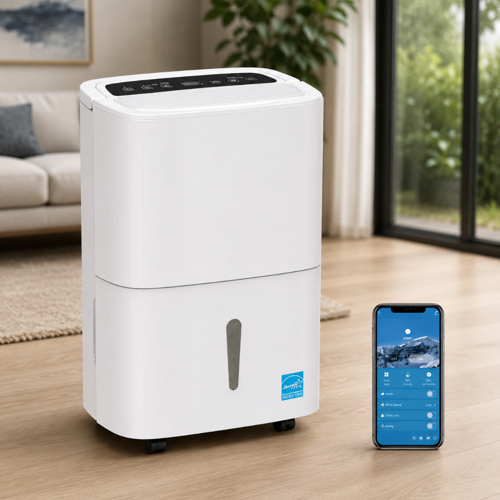 Deshumidificador con refrigeración WiFi para grandes espacios con descarga