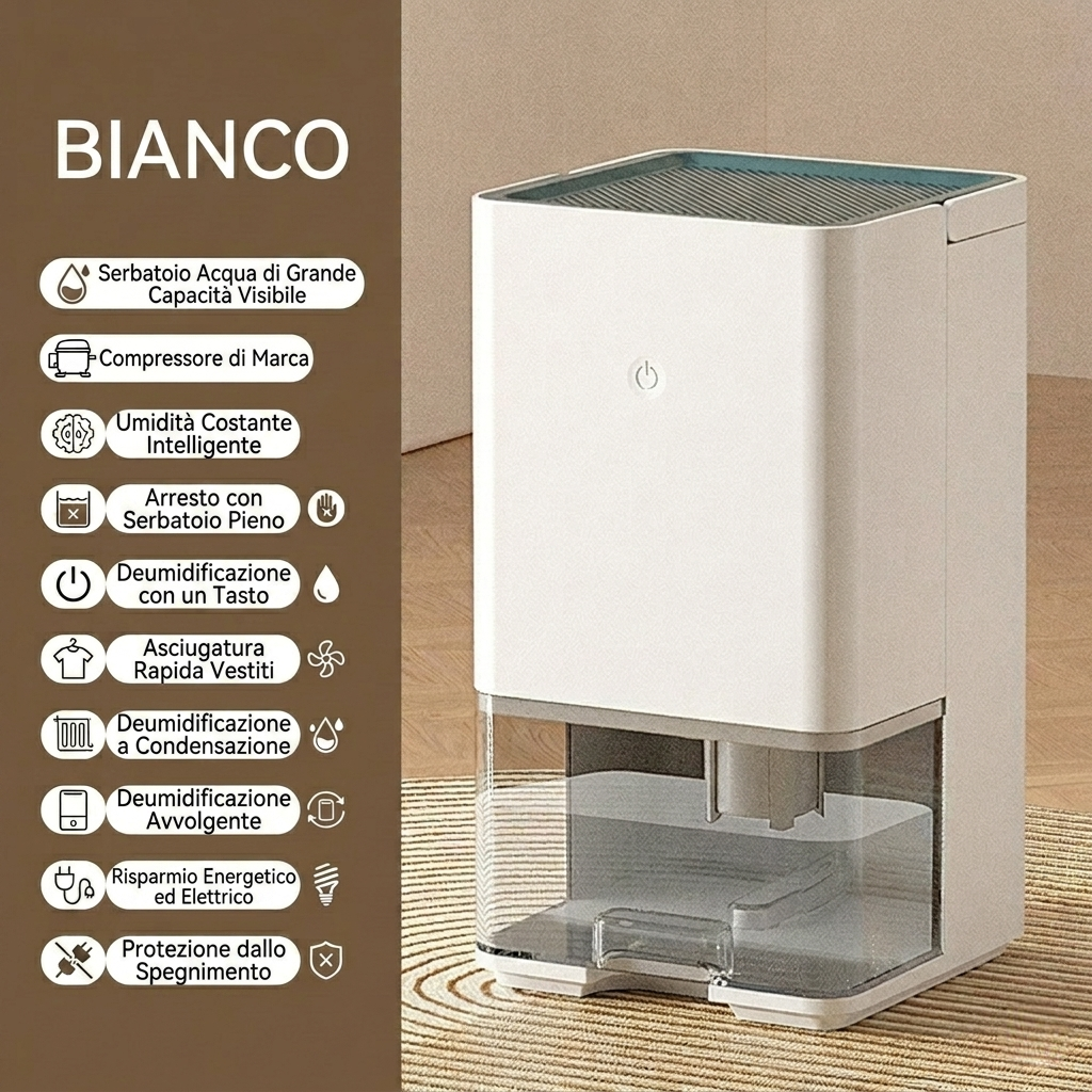 Deshumidificador Refrigerante para Casa con Depósito