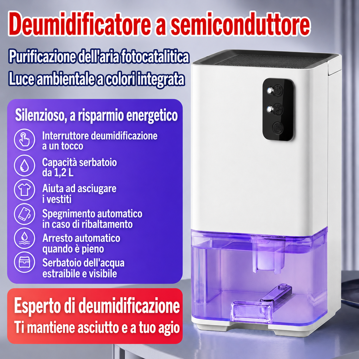 Home Cooling Dehumidifier with Tank