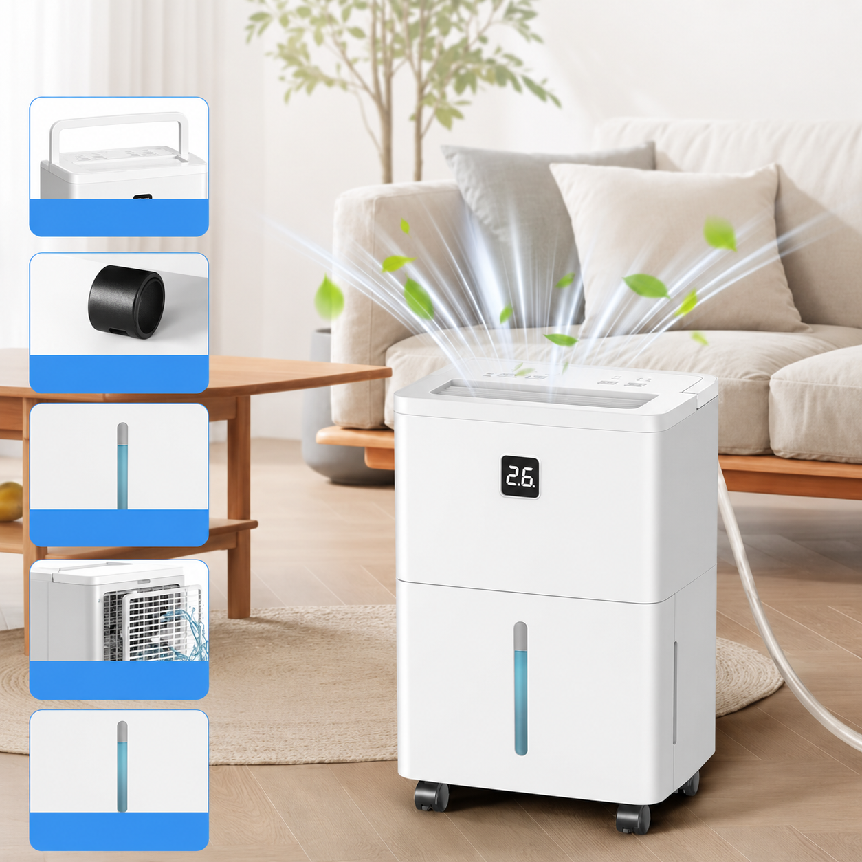 Portable Cooling Dehumidifier Home Tank