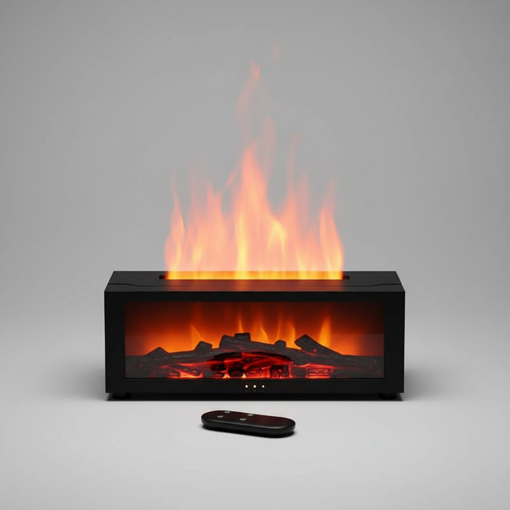 Difusor de Aromas Humidificador de Ar Efeito de Chama Iluminação LED