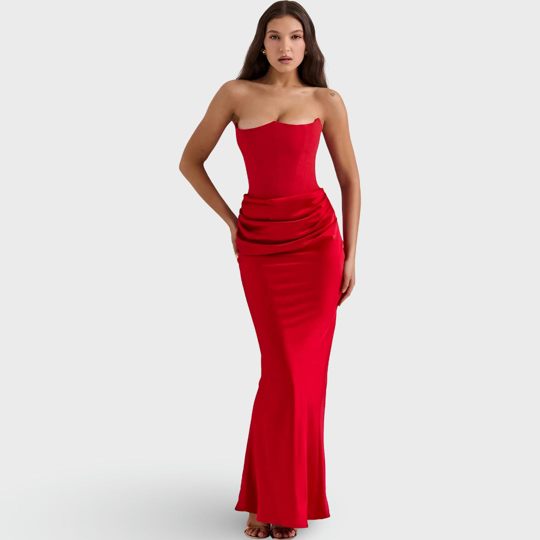 Women's Long Dress Corset Evening Ceremony Fitted