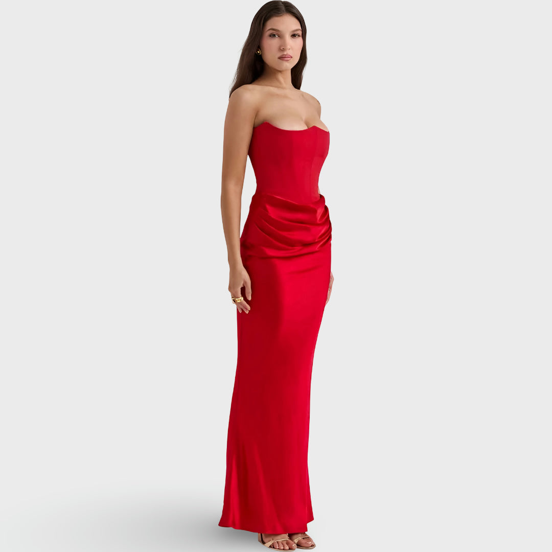 Women's Long Dress Corset Evening Ceremony Fitted