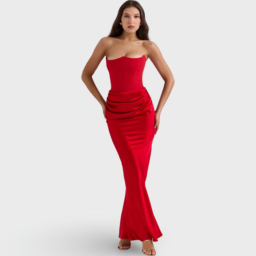 Women's Long Dress Corset Evening Ceremony Fitted