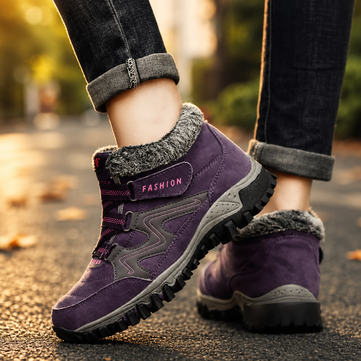 Botas femininas impermeáveis de inverno quentes antiderrapantes