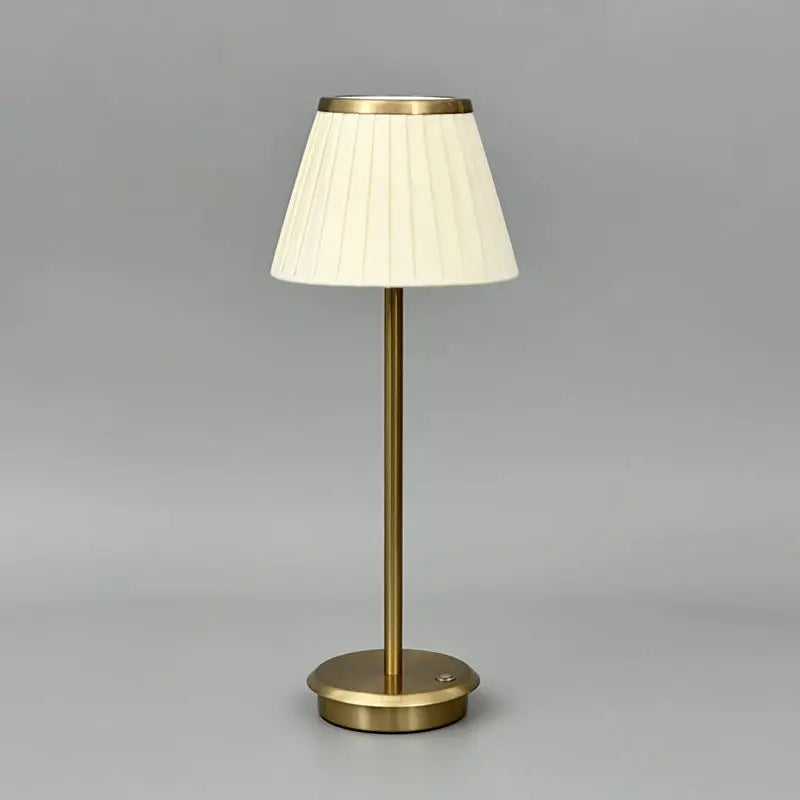 LumiCopper – Wireless Copper Table Lamp with Folded Lampshade, Elegant LED Lamp