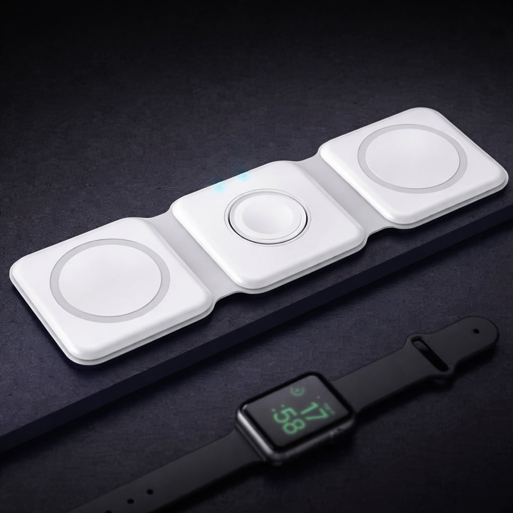 Stazione di Ricarica Wireless MagSafe per Telefono, Smartwatch e Auricolari
