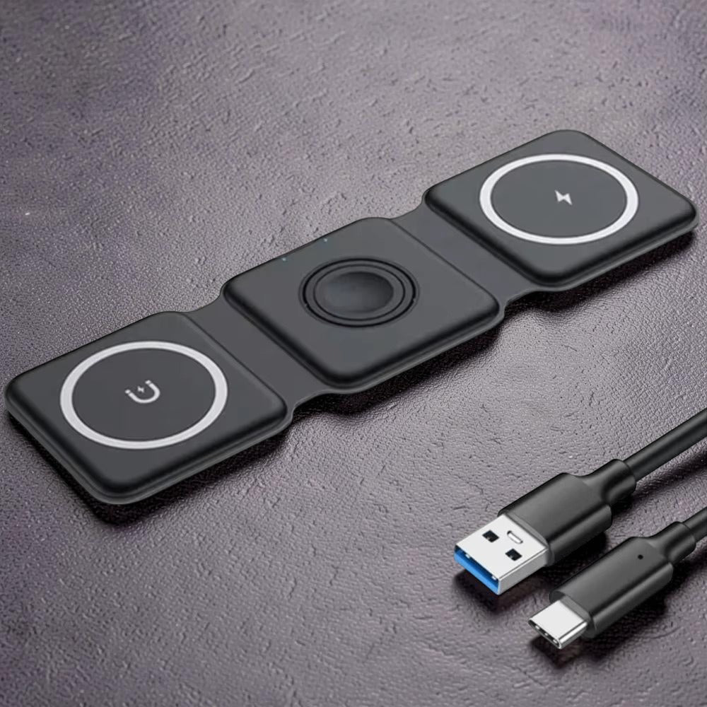 Stazione di Ricarica Wireless MagSafe per Telefono, Smartwatch e Auricolari