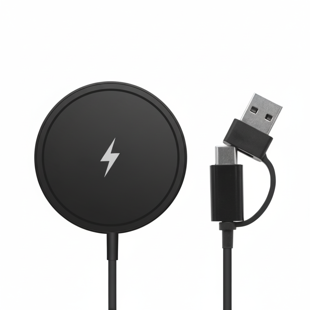 Caricatore Wireless Magnetico Ricarica Veloce Compatto Alluminio