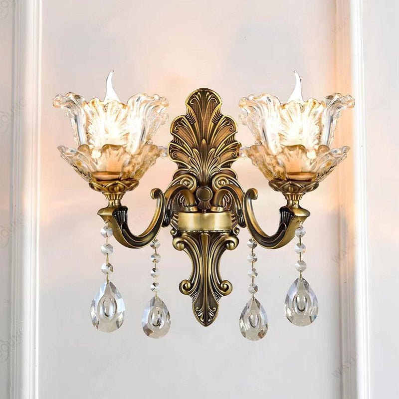 Wandlamp Vintage Goud Glas LED Dubbele Klassieke Binnenlamp