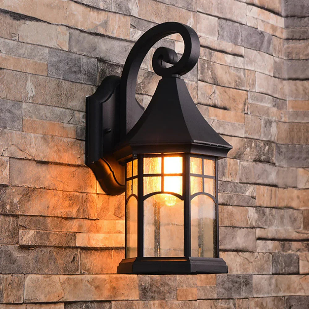 BronzeGlow – Lámpara de Pared Nostálgica Resistente a la Intemperie para Exterior – Iluminación de Bajo Consumo Energético