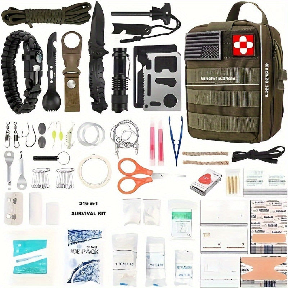 First Aid Kit Survival Gear Bag Camping Hiking Emergency Tool Set