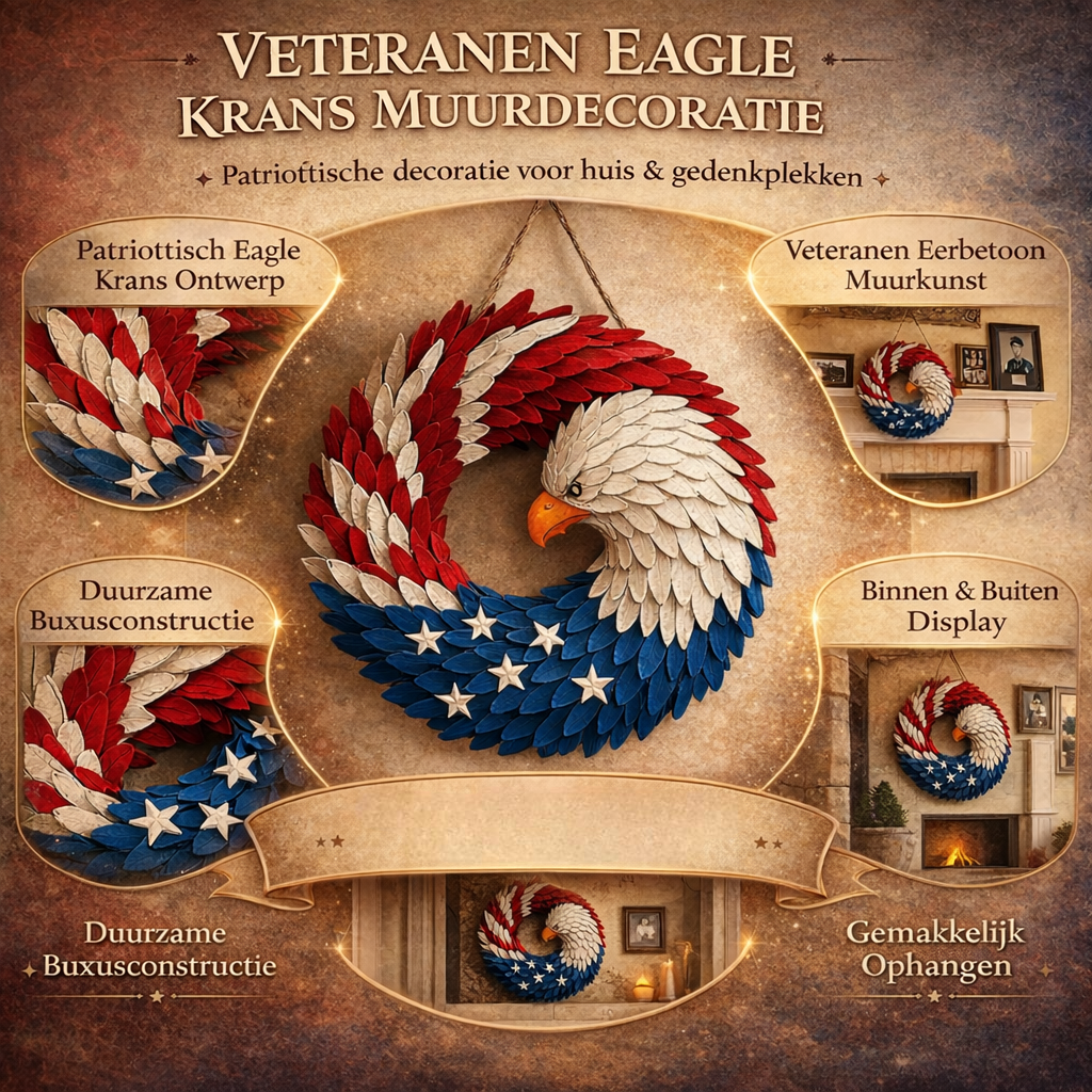 Eagle Wreath Wall Decoration Indoor Veterans Hanging Ornament