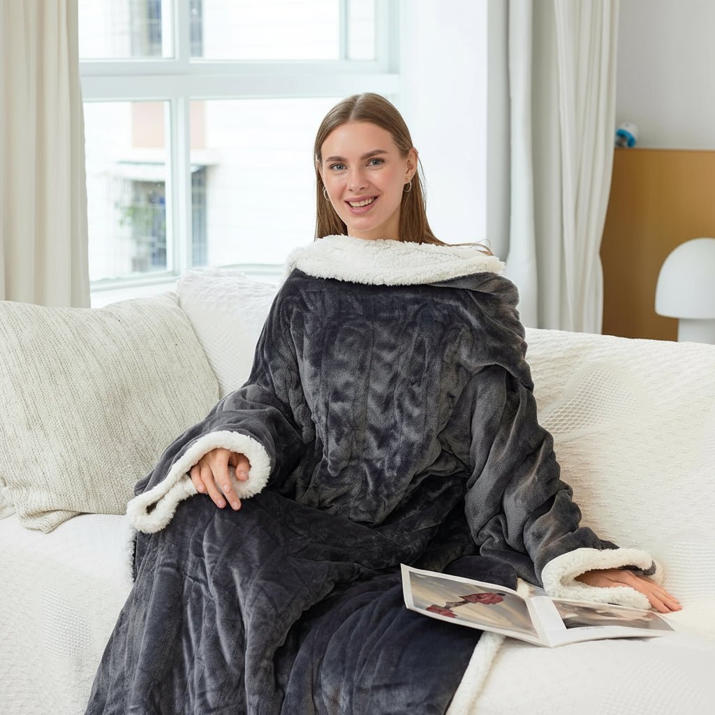 Coperta Elettrica Riscaldata Pile Sherpa Coperta Termica Portatile