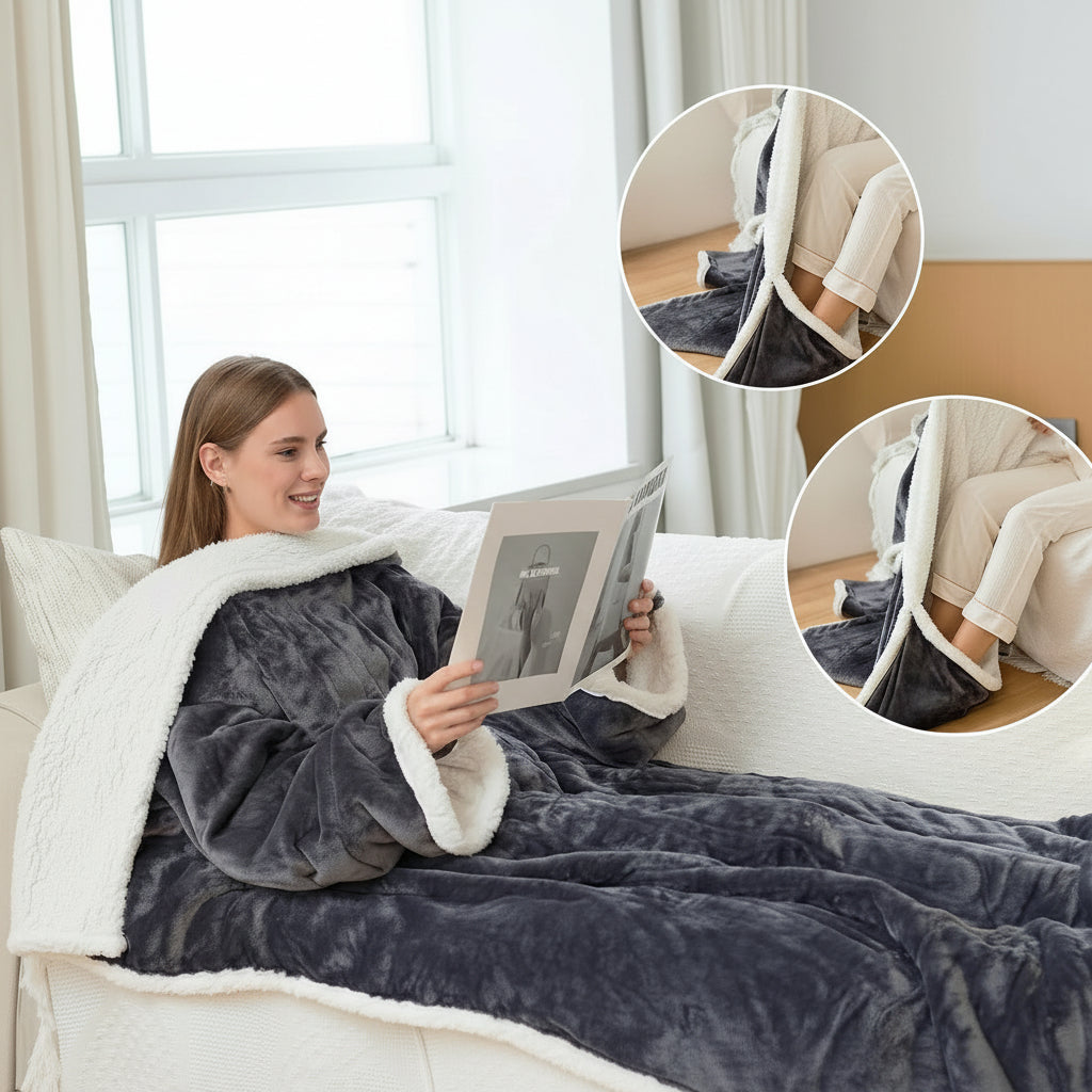 Electric Blanket Heated Sherpa Fleece Portable Heating Blanket