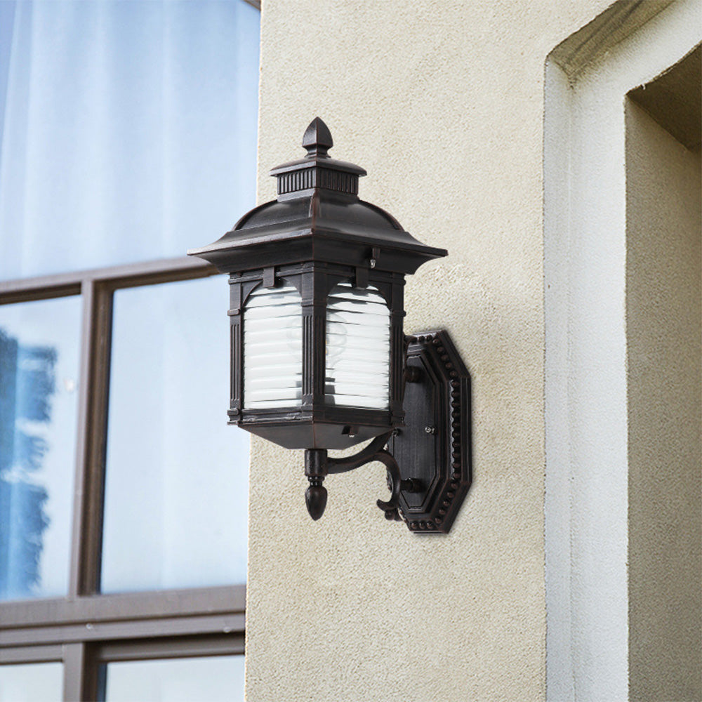 Lampada da parete esterna nera europea per balcone