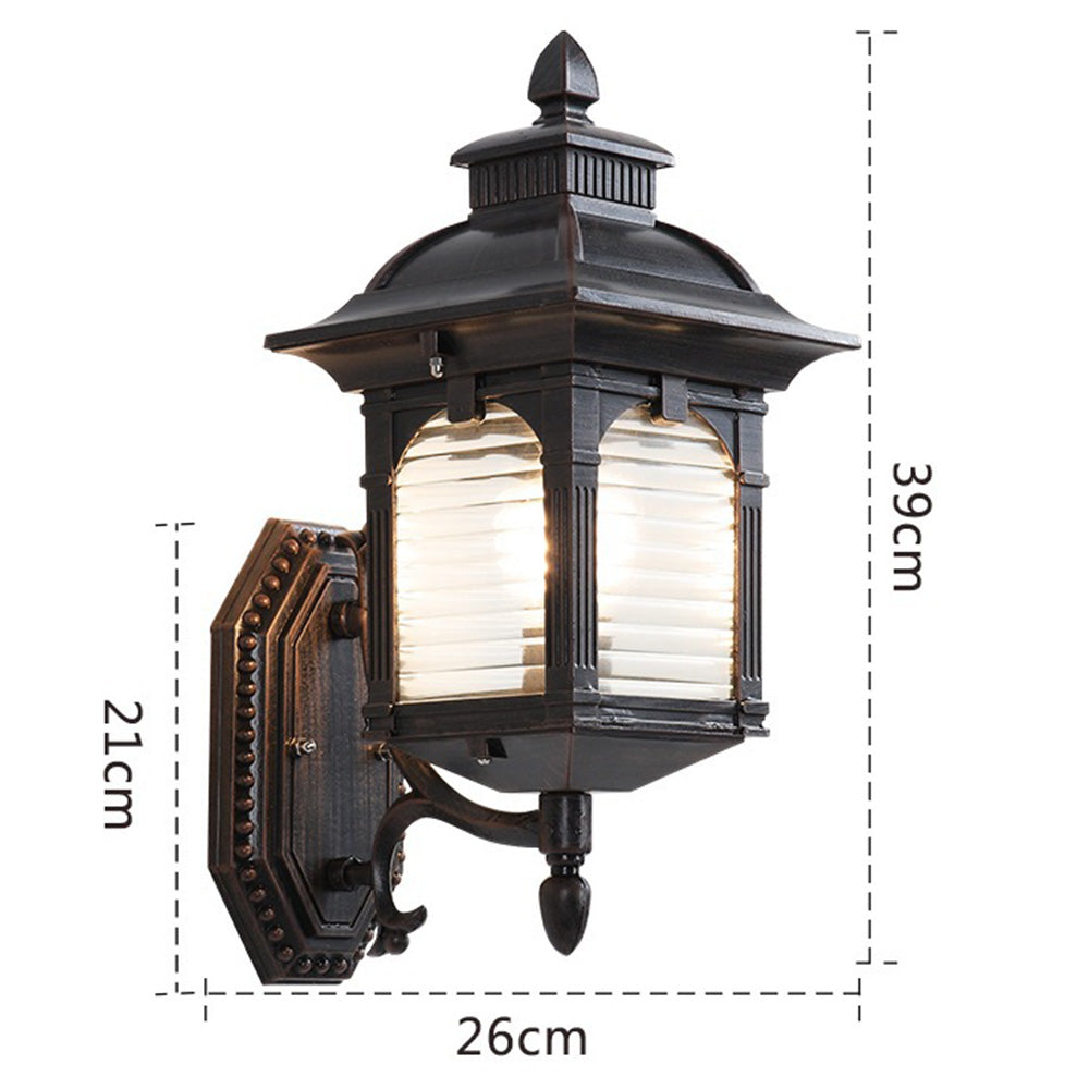 Lampada da parete esterna nera europea per balcone