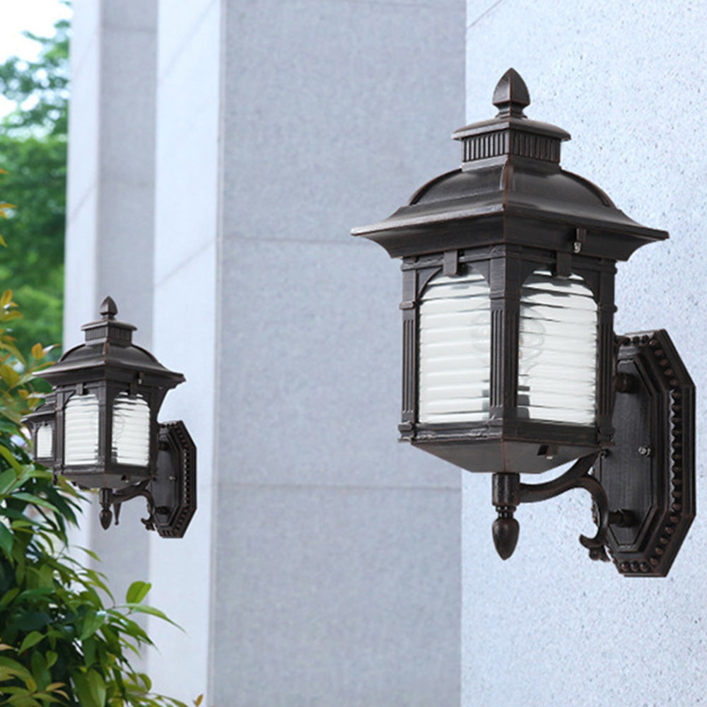 Lampada da parete esterna nera europea per balcone