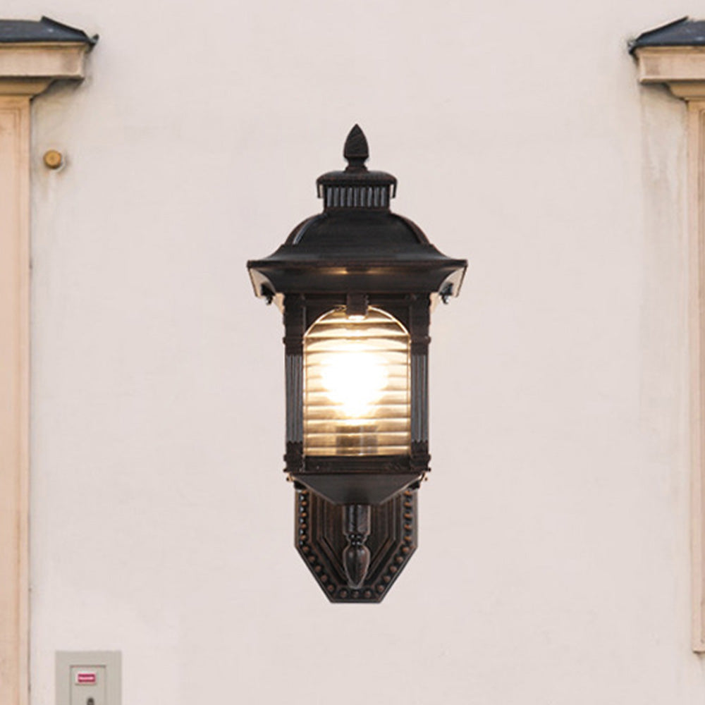 Lampada da parete esterna nera europea per balcone