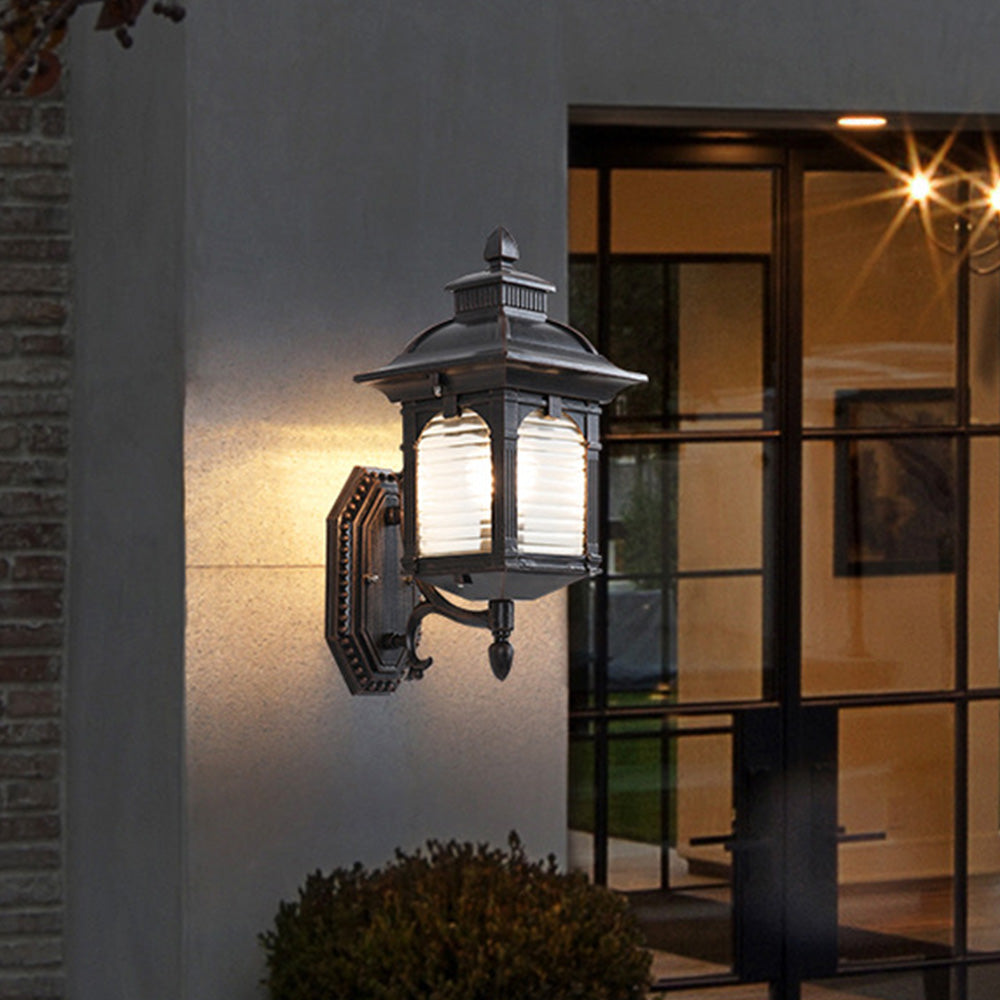 Lampada da parete esterna nera europea per balcone
