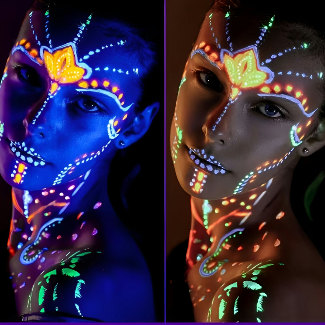 Set di Vernice per il Corpo Luminescente per Feste