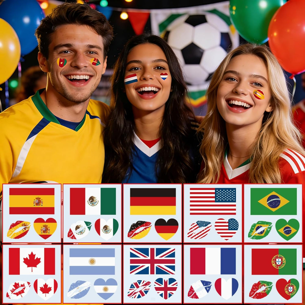 Worldwide Face Makeup Waterproof Face Paint Stickers Festival