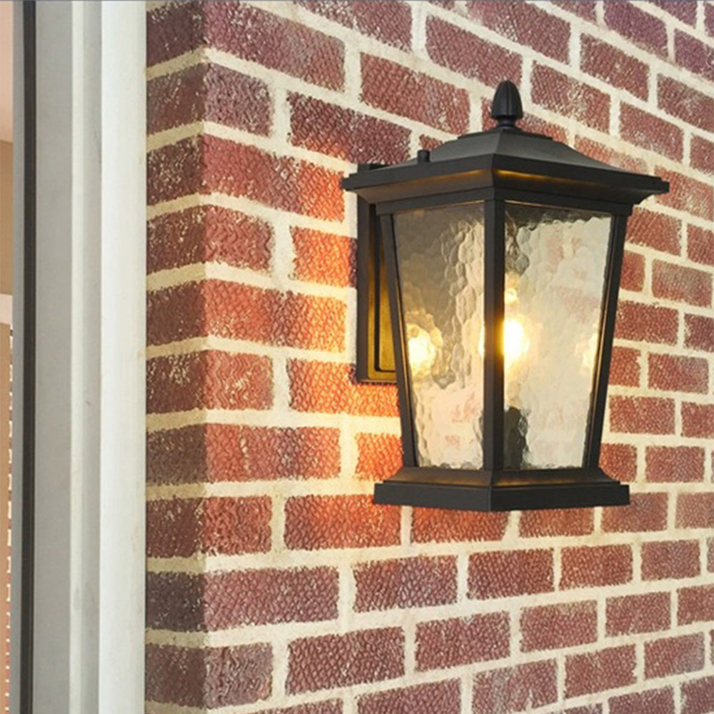 Lampada da parete esterna in vetro impermeabile stile rustico