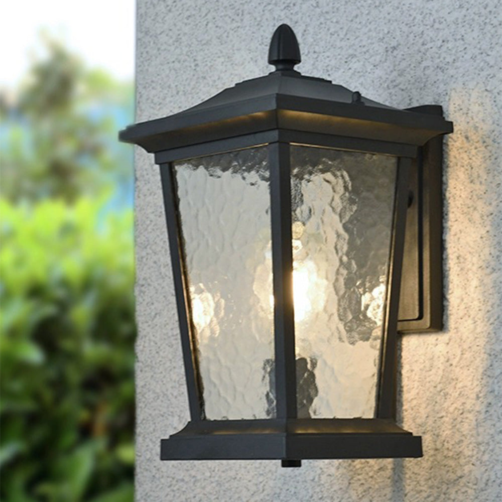 Lampada da parete esterna in vetro impermeabile stile rustico