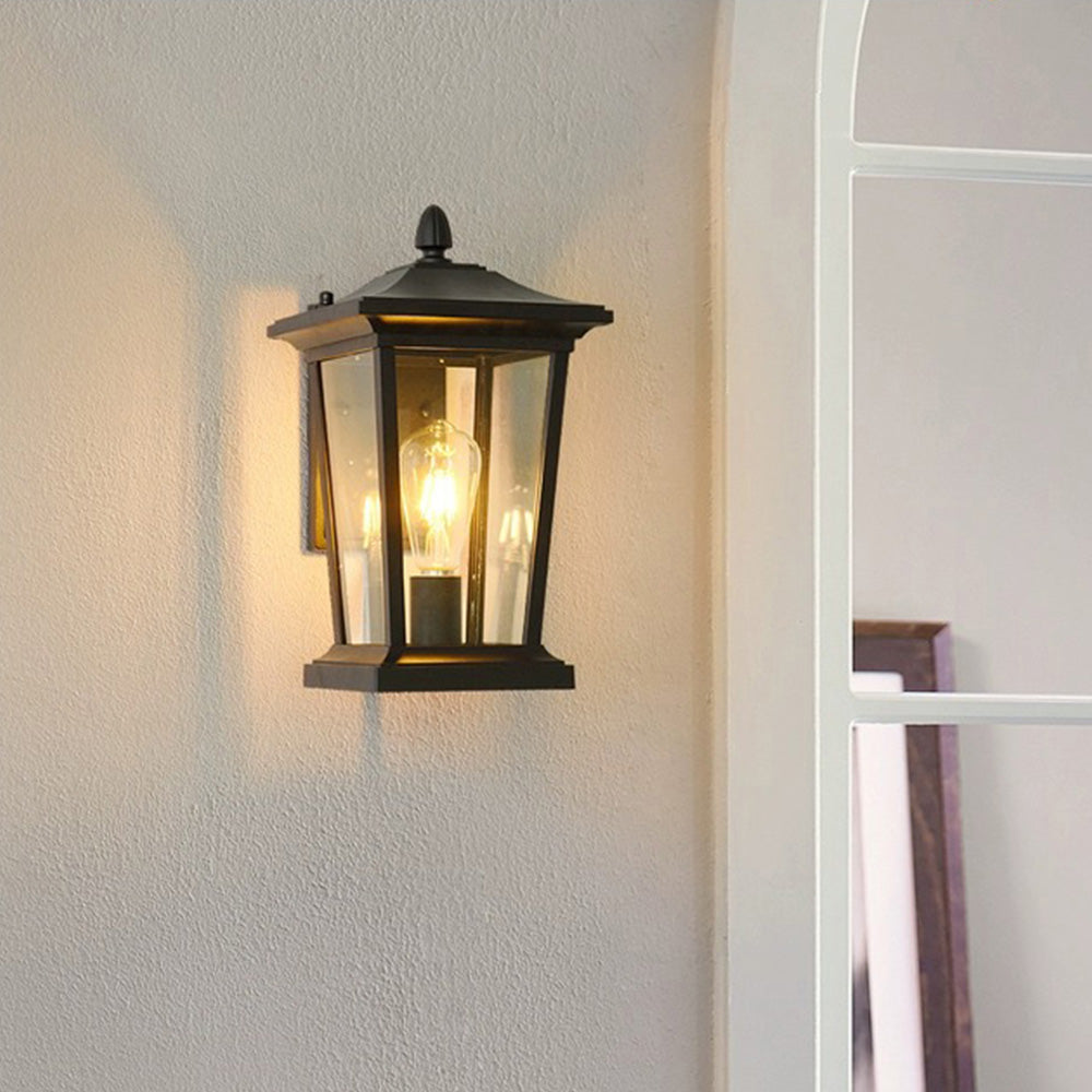Lampada da parete esterna in vetro impermeabile stile rustico