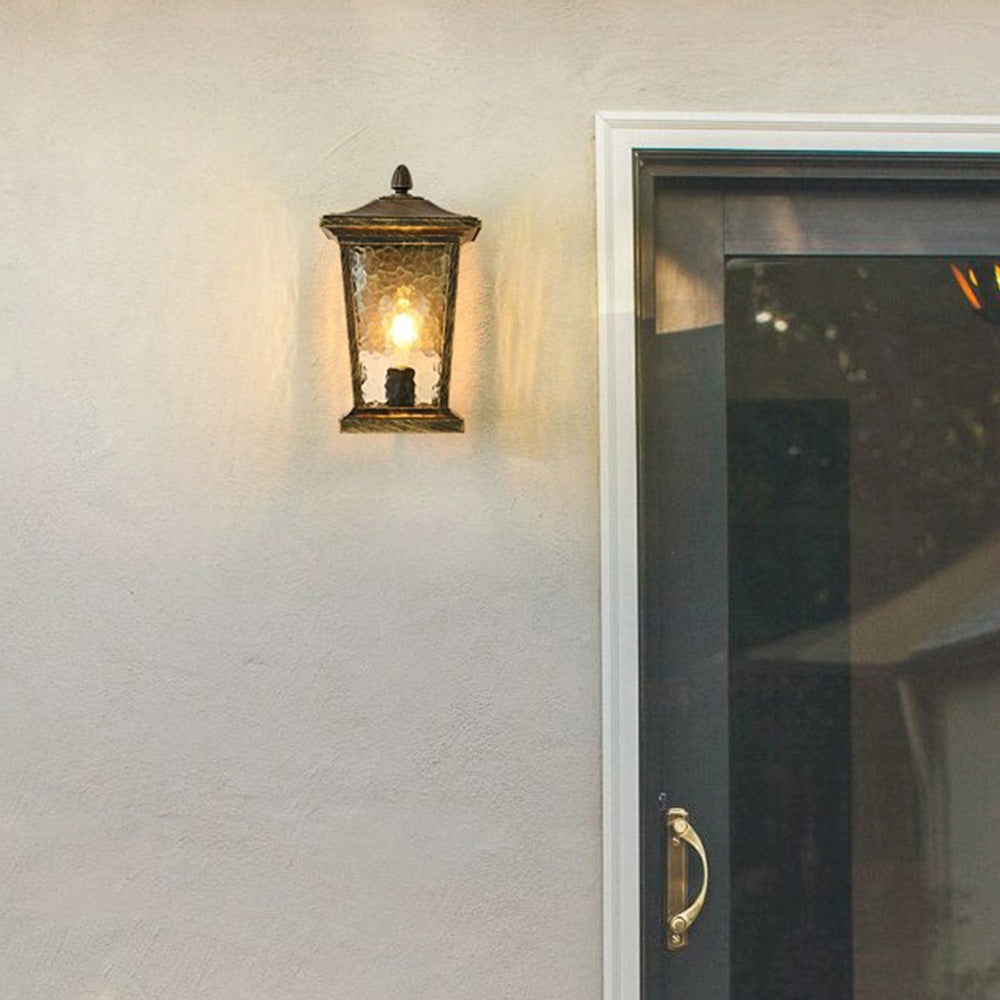 Lampada da parete esterna in vetro impermeabile stile rustico