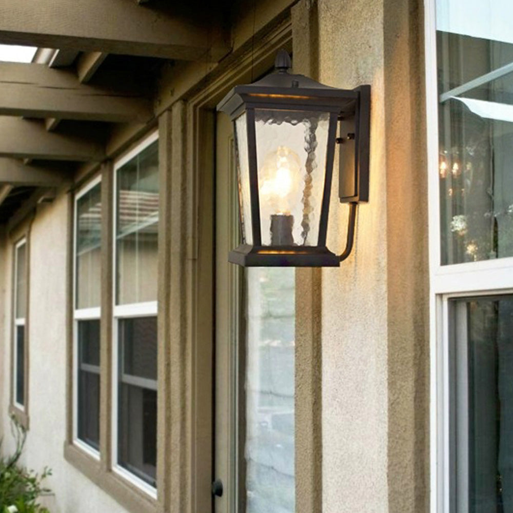 Lampada da parete esterna in vetro impermeabile stile rustico