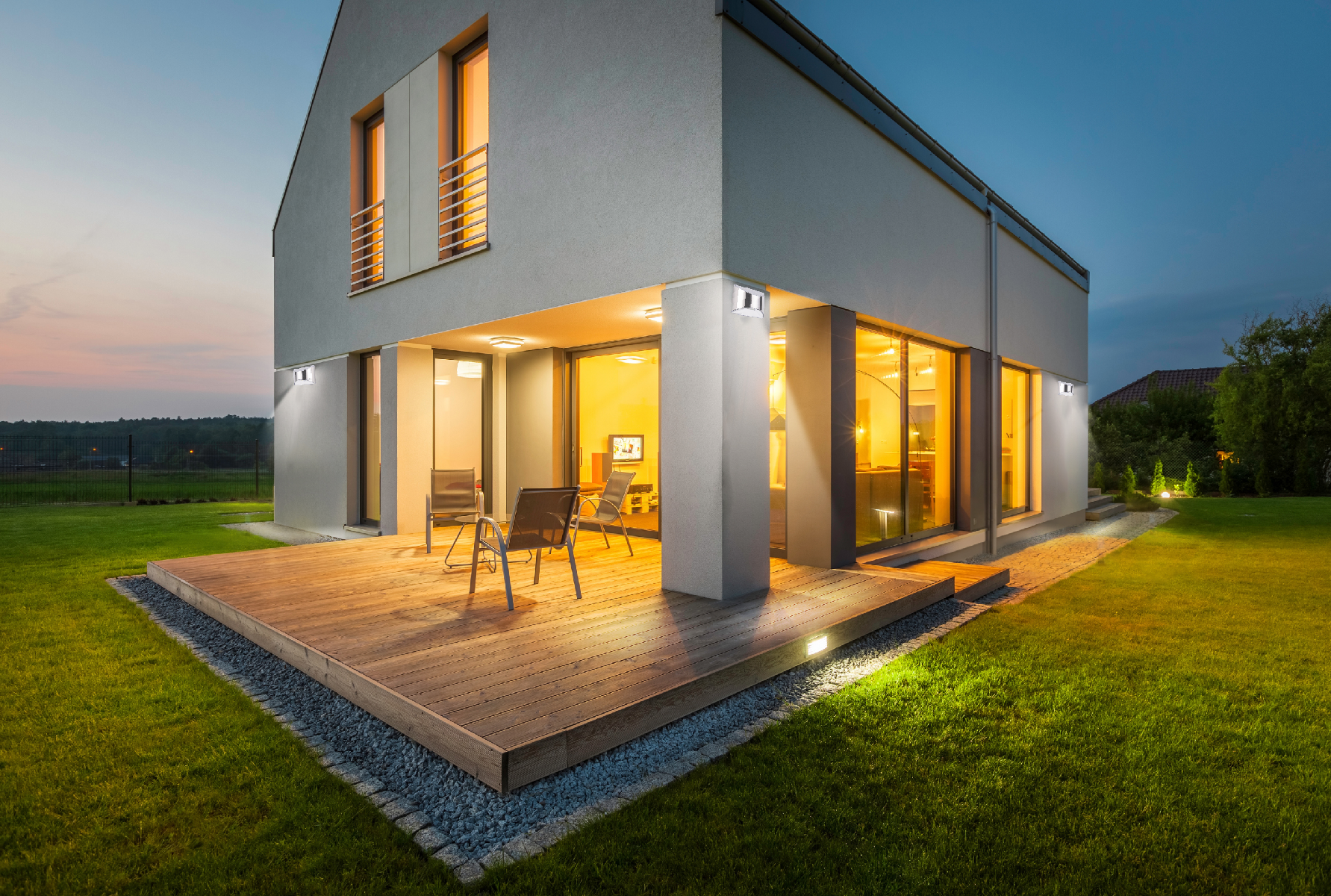 EcoSteel - Lâmpadas de Parede Exteriores Solares LED Impermeáveis