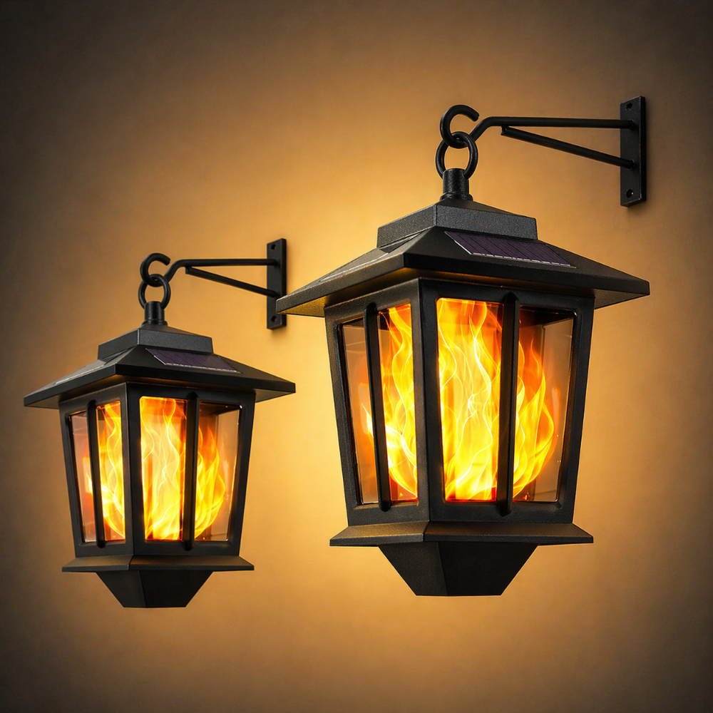 FlameLume - Solar LED Wand Lamp with Flame Effect for Garden and Terrace