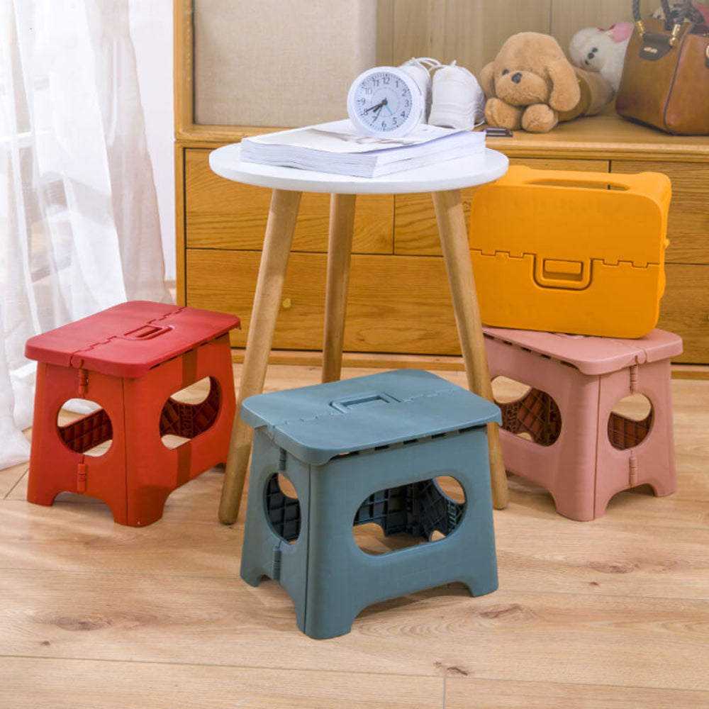 Folding Step Stool Portable Lightweight Plastic Stool with Handle 2