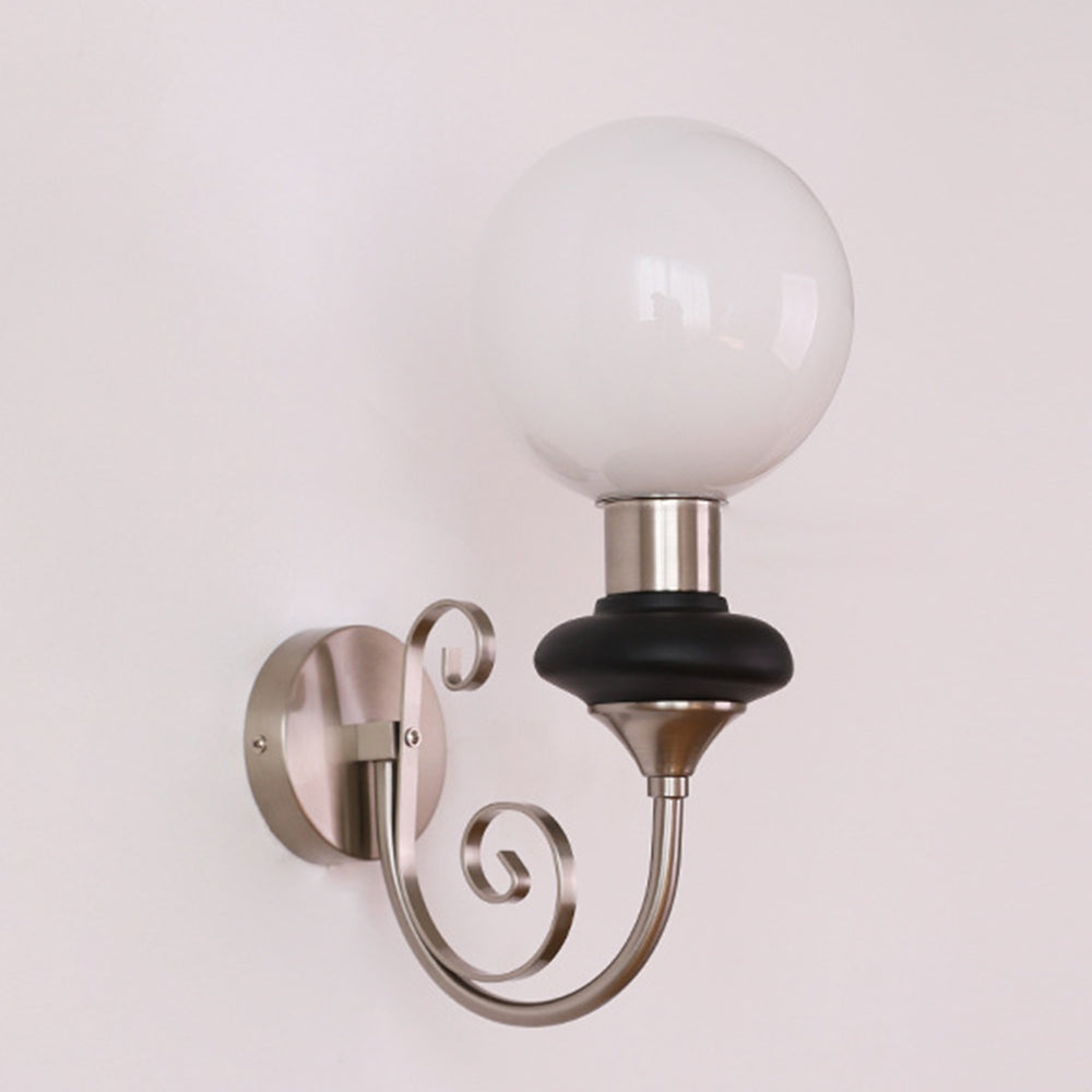 Lampada da parete francese retrò in vetro a 1 luce
