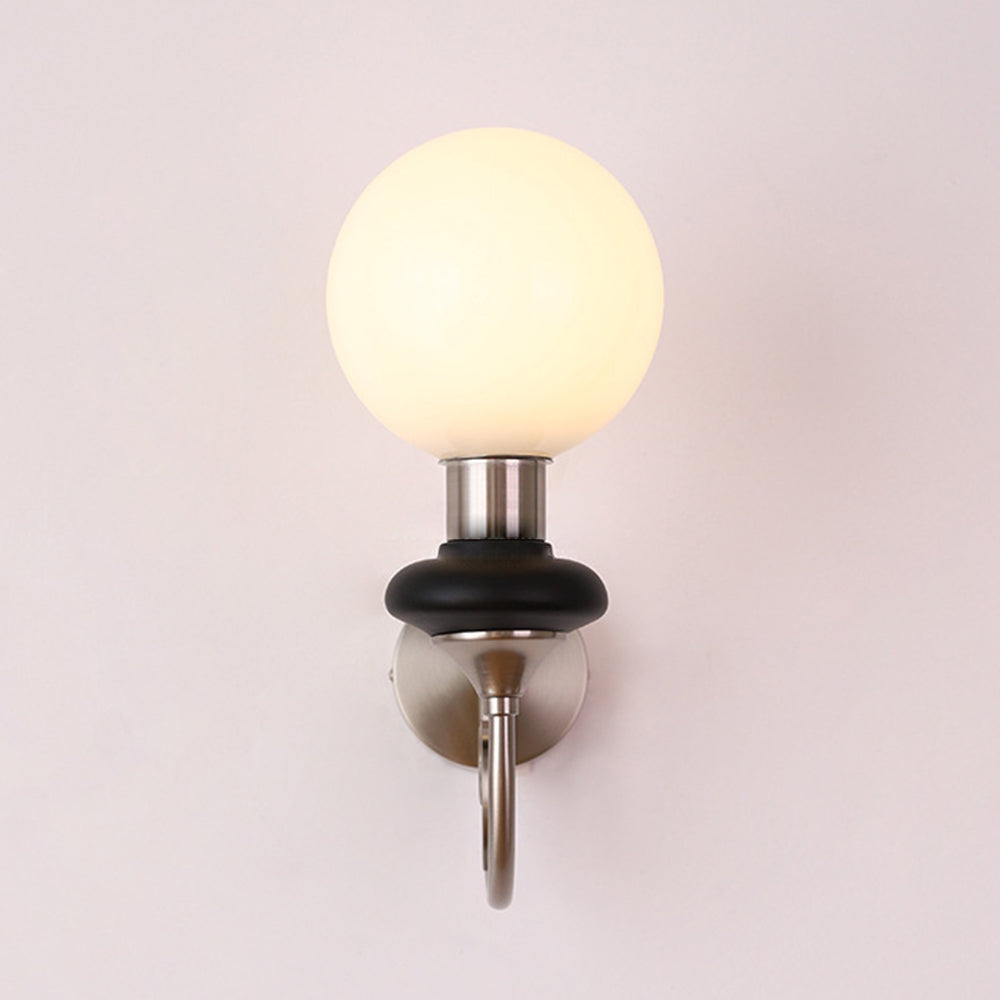 Lampada da parete francese retrò in vetro a 1 luce