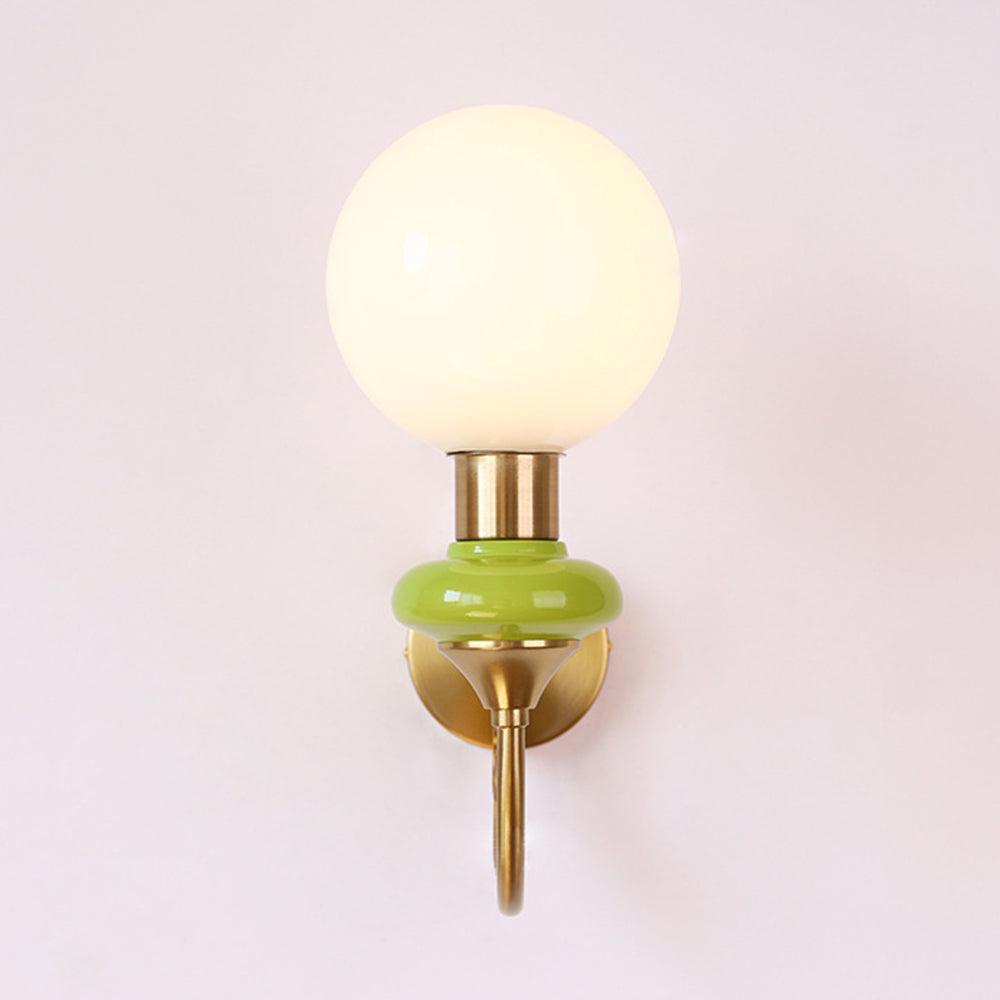 Lampada da parete francese retrò in vetro a 1 luce