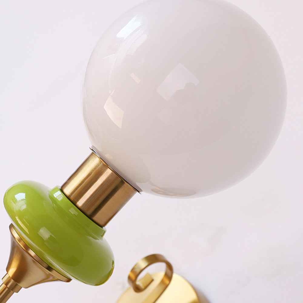 Lampada da parete francese retrò in vetro a 1 luce