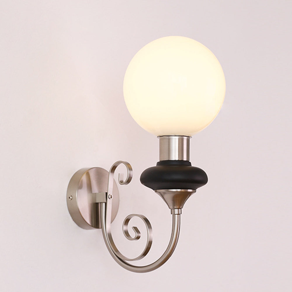 Lampada da parete francese retrò in vetro a 1 luce