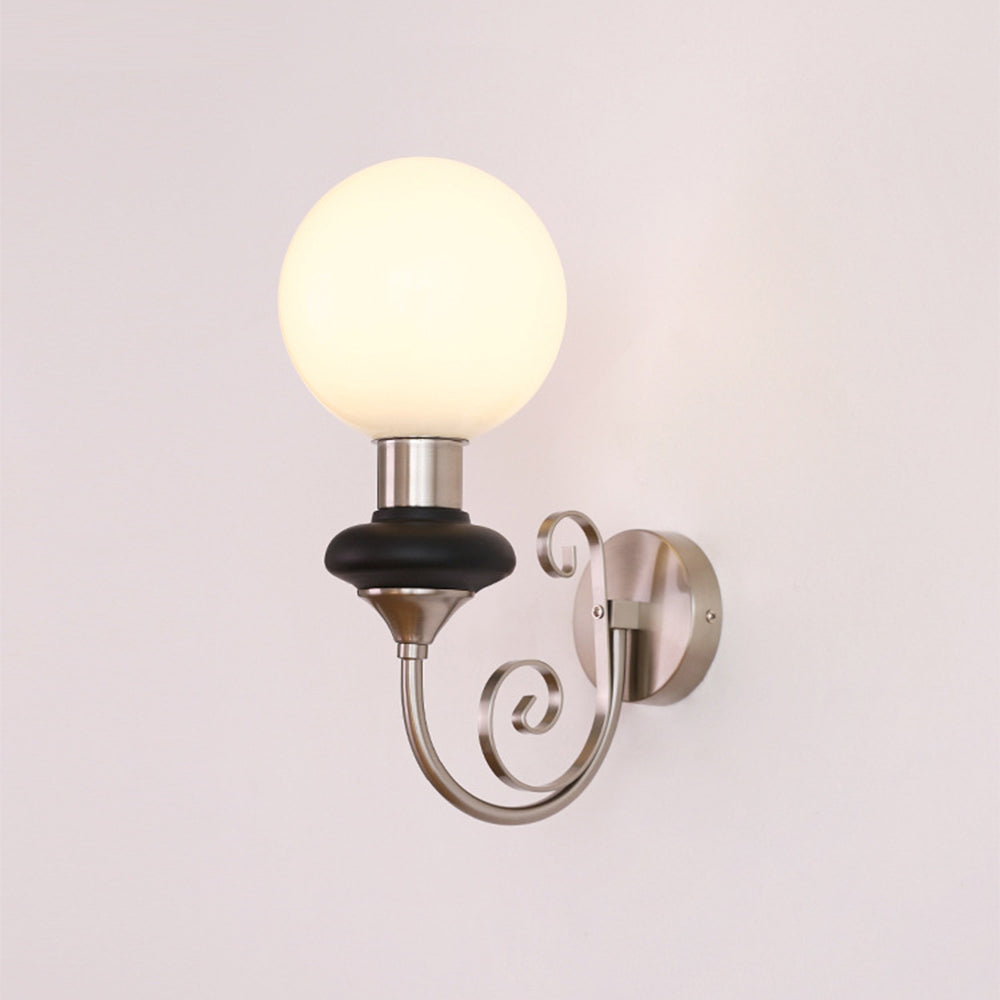 Lampada da parete francese retrò in vetro a 1 luce