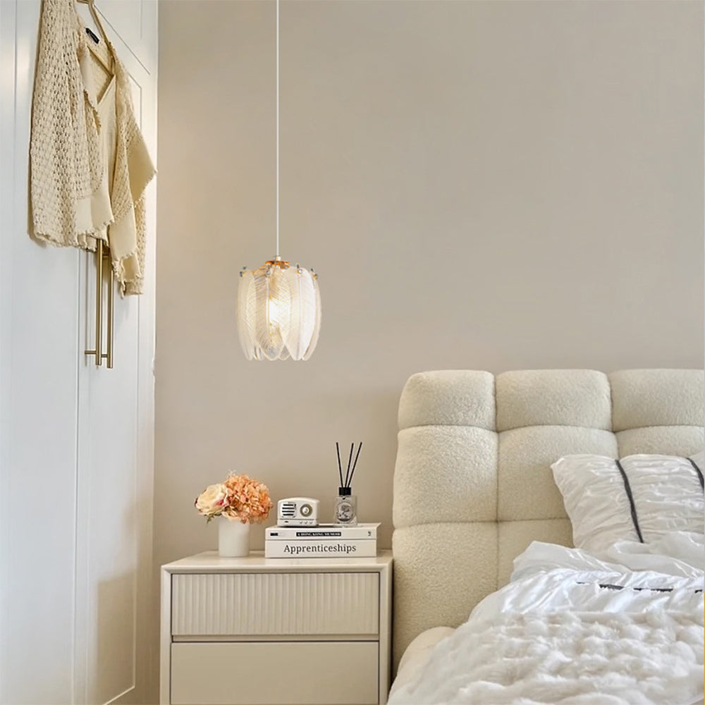 Lampadario a Sospensione in Vetro con Stile Francese e Molla