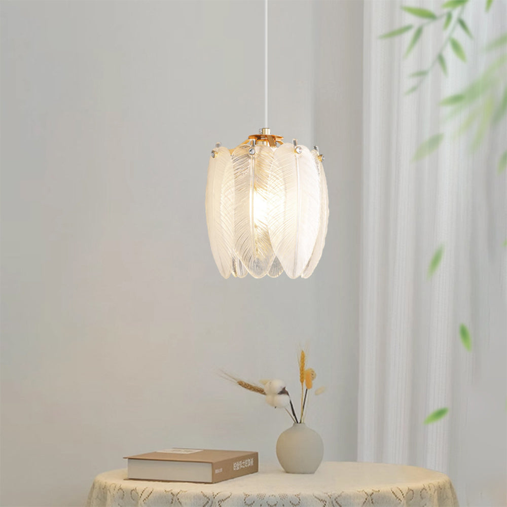 Lampadario a Sospensione in Vetro con Stile Francese e Molla