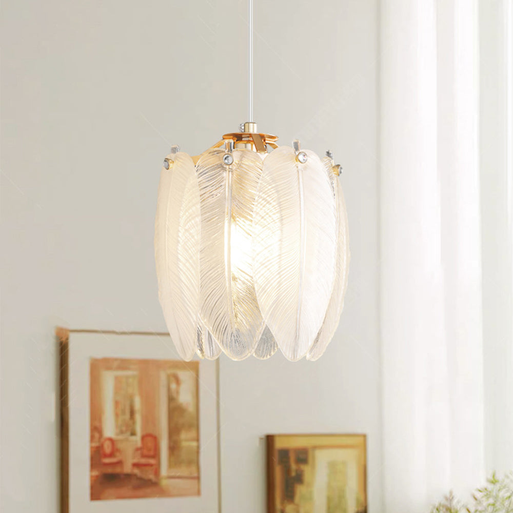 Lampadario a Sospensione in Vetro con Stile Francese e Molla